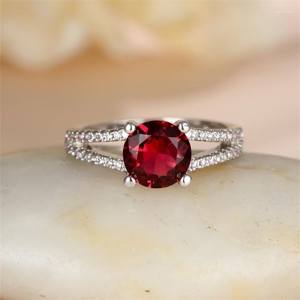 Perte des anneaux de mariage Vente !!! Rose rose vintage Route pour femmes Bandes en argent Couleur de luxe Zircon de fiançailles bijoux