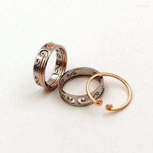Bagues de mariage Lovers' Two In One Magic Spell Polished S Design Couple For Women Men Engagement
