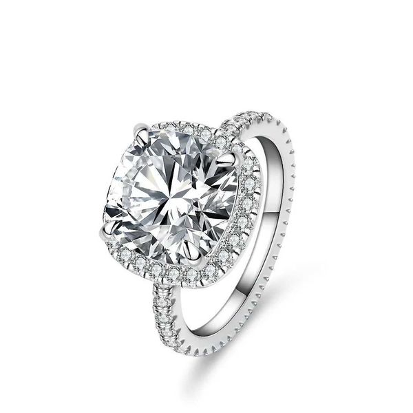 Bagues de mariage luxe 5 ct bagues de diamant Moisanite pour femmes en forme carrée carrée carrée de fiançailles coupées en platine pt950 bijoux 240419