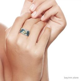 Bagues de mariage Luxury Blue libellule anneaux pour femmes saphir anneau de pierre de la Saint Valentin cadeau de mariage anniversaire de fiançailles de mariage bijoux cadeau