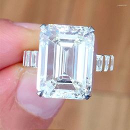 Hochzeit Ringe Luxus Mode Kristall Quadrat CZ Frauen Verlobung Party Dame Zubehör Geschenk Schmuck Tropfen