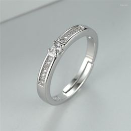 Eheringe Luxus Weiblicher Weißer Stein Verstellbarer Ring Klassische Silberfarbe Verlobungsherz Buchstabe A Kristall Für Frauen