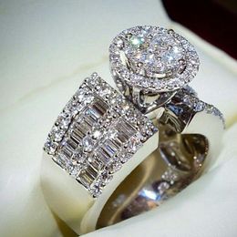 Anneaux de mariage de luxe complet zircon cubique brillant pour les femmes déclaration fiançailles femme bijoux de mode AnelWedding