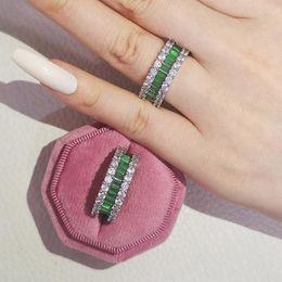 Trouwringen Luxe zilveren kleurband Eeuwige zirkoonring voor vrouwen groot geschenk dames houden van groothandel veel bulk sieraden