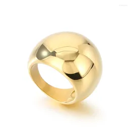 Anillos de boda Anillo liso de lujo para mujer Regalo de compromiso de acero inoxidable Color dorado y plateado