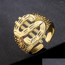 Anneaux de mariage Mafisar Marque Classique US Dollar Signe Bague Street Style Couleur Hip Hop Pour Dj Rappeurs Hommes Personnalité Signets Drop Delive Dhhpy