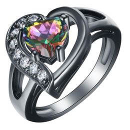 Trouwringen Magische Verloving voor Vrouwen 2021 Opaal Blauw Rood Roze Wit Hart Zirkonia Sieraden Liefde Ring