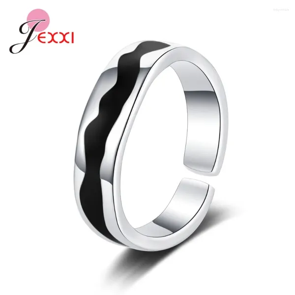 Anillos de boda para hombre y mujer, joyería de plata de ley 925, banda ajustable abierta Simple, accesorio de fiesta bonito para hombre y mujer, precio al por mayor