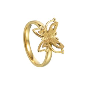 Wedding Rings Memolissa Gold Color Luxe hartster Roestvrij staalring voor vrouwen Nieuwe Fashion Butterfly Ring Wedding Joodly Gift