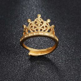 Wedding Rings Memolissa Nieuwe aankomst Fashion Gold kleur trouwring open maat ringen voor dames kroon/ster/hartringfeestje sieraden cadeau