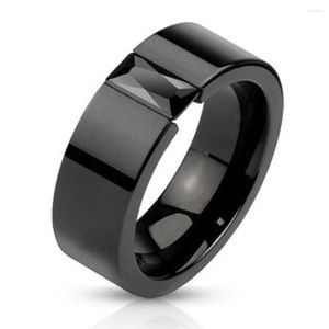 Wedding Rings Men Black Zirkon Band Ring Fashion Square Cut Crystal Finger Engagement Party Jubileum sieraden geschenken