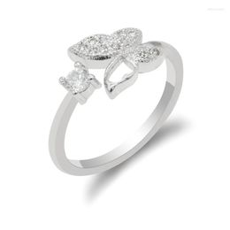 Wedding Rings MetalMadman Copper Ring Cubic Zirconia vinger voor vrouwen verloving/bruiloft Prachtige vlindervorm Fashion sieraden Gift Edwi