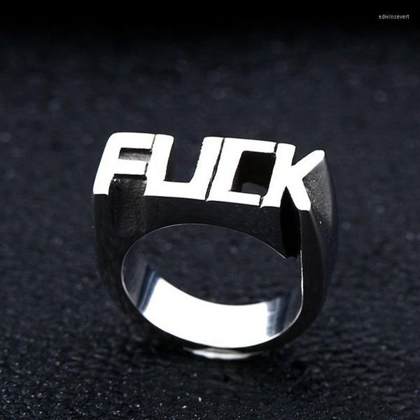 Anillos de boda MFY Anillo de letra de moda sin fin para mujeres Letras personalizadas Iniciales F Palabra Punk Estilo Edwi22