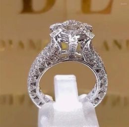 Anneaux de mariage Milangirl luxe ovale bague de doigt bande éblouissante pierre brillante quatre griffes réglage classique bijoux cadeau d'anniversaire