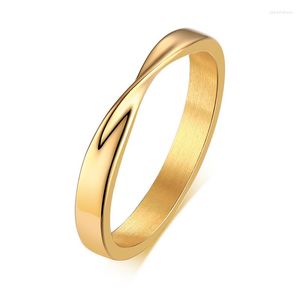 Anneaux de mariage minimaliste 3mm femmes amour Mobius anneau charme acier inoxydable torsion doigt fiançailles mince bijoux à la mode