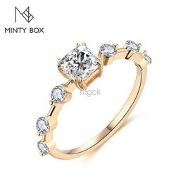 Anneaux de mariage MINTYBOX NOUVEAU MISSANITE 5,0 mm Ring 10k Yellow Gold Eternity Rings for Women Silver S925 Jewelry Wedding Diamond Engagement Band 240419