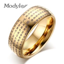 Trouwringen Modyle Goud-Kleur Boeddhistische Dome Ring voor Heren Vrouw 8 MM Tungsten Carbide Ring 230922