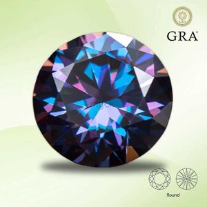 Bagues de mariage Muissanite Diamond Imperial Purple Couleur Round Cut Lab Lab Gemd Gem Stone pour bricolages Boucles d'oreilles Boucles d'oreilles avec GRA Certificat 240419