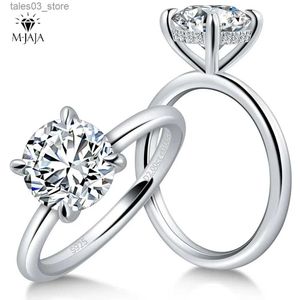 Anneaux Moissanite bague de fiançailles pour femmes 925 en argent Sterling 2ct coupe ronde D couleur VVSI Lab diamant bande de mariage bijoux fins Q231024