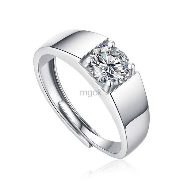 Anneaux de mariage Nabest Ins Hot 925 VV VV VVS MISSANITE DIAMOND RING MEN MELAGE MAL MELAN BIJOUTURE RÉGLABLE MOSSANITE RING 240419