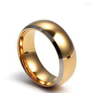 Wedding ringen naam jubileumdatum logo's sieraden 8mm gouden toon wolfraam personaliseren je eigen stijl