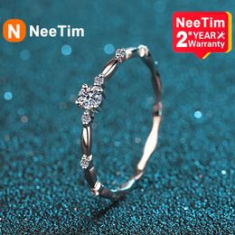 Trouwringen NeeTim D Kleur VVS1 Ring voor Vrouwen Fijne Jewely met Certificete 925 Sterling Sliver Engagement Geschenken 230714