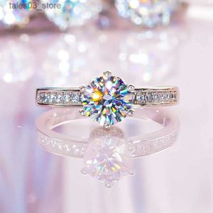 Anneaux de mariage Bague en diamant Moissanite de 1 Carat, avec certificat, en argent Sterling 925 plaqué Pt950, bijoux fins pour femmes, fiançailles, mariage, nouvelle collection, Q231024