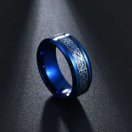Anneaux de mariage Nouveaux hommes de mode Titanium 7 Colors Dragon Cross Rhingestone Rings For Gentleman Wedding Jewelry Gift