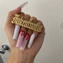 Trouwringen Noelia Aangepaste Knokkels Naam Ring Gepersonaliseerde Drie Vinger Ringen Aangepaste Grote Naambord Ringen Mode Vrouwen Mannen Sieraden 231021