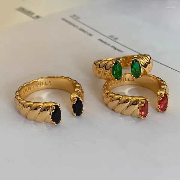 Anneaux de mariage couleur or ne se décolore pas, fiançailles pour femmes, Couples, tendance, élégants, Zircons scintillants, bijoux de mariée, cadeaux