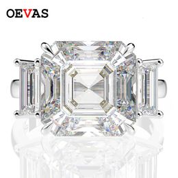 Wedding Rings Oevas Luxe Solid 925 Sterling Silver Creat Gemstone Engagement Diamond voor vrouwen Fijne sieraden Gift Groothandel 230816