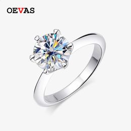 Anneaux de mariage OEVAS – bagues scintillantes de 0.5 à 3 carats pour femmes, couleur or blanc 18 carats, argent Sterling 100% 925, bijoux fins de mariage, cadeaux 231118