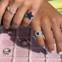 Anneaux de mariage Ouvert 4 Pinky Petit Finger Ring pour les femmes Girl Micro Pave CZ Silver Color Bijoux 231101