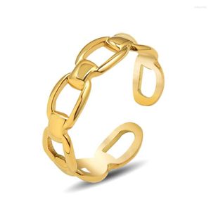 Trouwringen Open Band Vinger Voor Vrouwen Meisjes Rvs Link Chain Ring Vintage Chic Sieraden Y2K Accessoires Party Gift