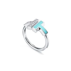 Wedding Rings Originele S925 Sterling Sier Ring Fashion Designer dubbele T diamant opening bijpassende letter 18K Gold Ploated Rose met JE OT1YP