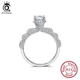 Anneaux ORSA JEWELS 925 en argent Sterling bagues de fiançailles pour les femmes conception originale robe de mariée forme brillant CZ anneaux SR247 231118