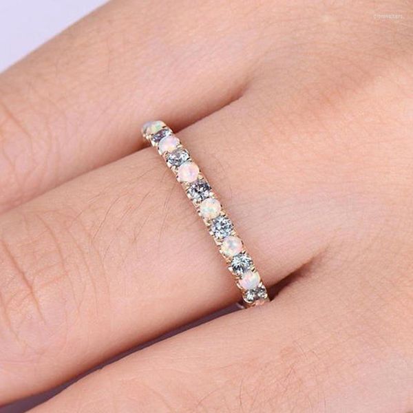 Anneaux de mariage bague de fête bijoux strass mode mignon femmes femme cadeau Cocktail fiançailles rond Tension réglage