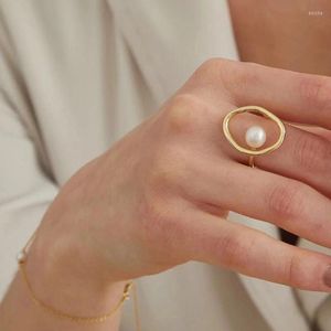 Anneaux de mariage perle ouvert réglable creux irrégulier Vintage charme mode bijoux cadeaux pour femmes 2023 coréen accessoires en gros