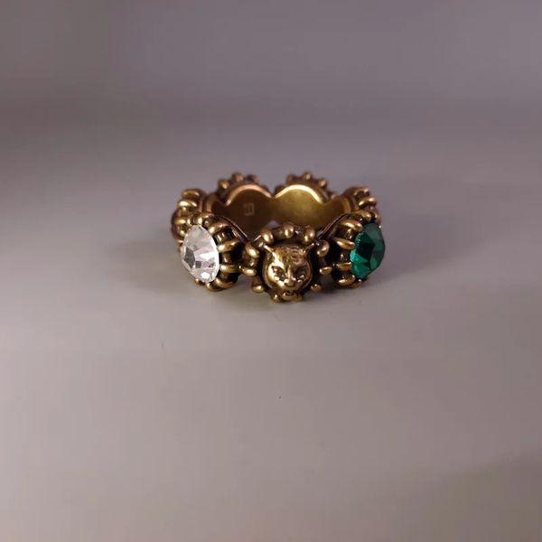 Anneaux de mariage personnalité vintage tête de léopard anneau pour faire vieux anneau de tendance exagéré médiéval 231214