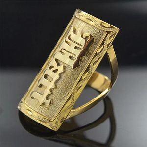 Anéis de casamento personalizados ajustáveis com nome personalizado para namorado marido presentes joias 231215