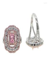 Anillos de boda Girl Pink Girl Jewellry Micro Pave 5a CZ Diseño en forma de encaje Blanco de dos tonos Ringwedding6843218