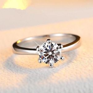 Wedding Rings Pretty Moissanite 925 Stamped Silver Shiny Crystal Diamond For Woman Gold Compated Fashion Party Sieraden Gifts