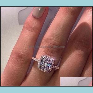 Wedding Rings belofte Ring 925 Sterling Sier Cushion Cut 3ct Diamond verloving Wedding Ringen voor dames mode -sieraden 824 yydhhome dhd2h