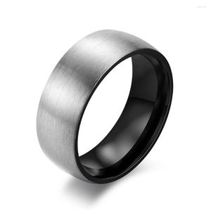 Trouwringen PSJ mode-sieraden 8 mm band koepelvormig geborsteld titanium roestvrij staal voor mannen