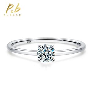 Anneaux de mariage PuBang Fine Jewelry 925 Sterling Silver 4MM GRA Diamond Anniversaire de fiançailles pour les femmes Cadeau en gros 231117