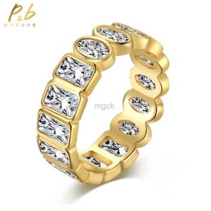 Bagues de mariage pubang fine bijoux réel 925 Sterling Silver Row Créé Missanite Diamond Ring Engagement For Women Wedding Gift Livraison gratuite 240419