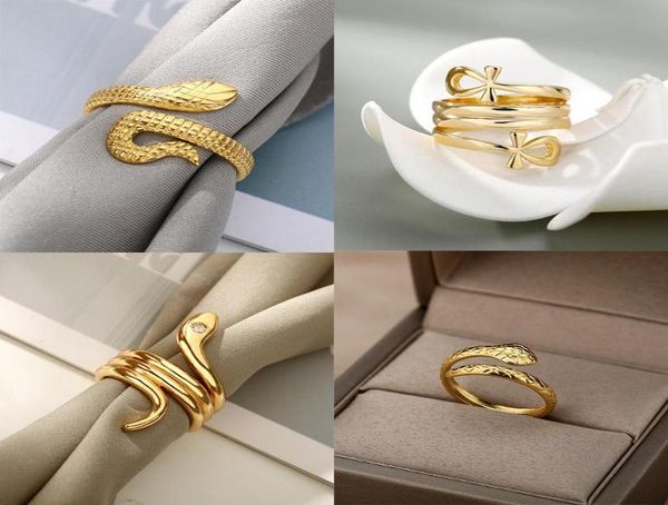 Anillos de boda Punk Zircon Pareja Mujer Hombre Egipcio Ankh Símbolo de vida Anillo de dedo para Mujeres Hombres Joyería de fiesta gótica 20218738607