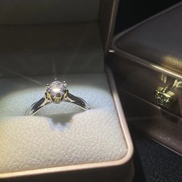Trouwringen Pure 18K Gouden Ring voor Vrouwen Natuurlijke Moissanit met Edelstenen Mooie Sieraden Koppels Accessoires Trend 231124