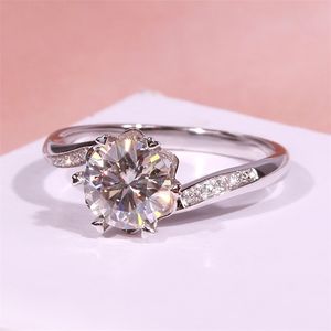 Wedding Rings Pure 18K White Gold 1CT 2CT 3CT Luxury Single Row Boor Boorring Diamantring Wedding Party Jubileum Ring 220829