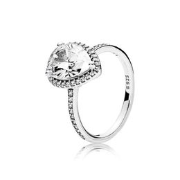 Wedding Rings Real 925 Sterling Sier Tear Drop CZ Diamond Ring met logo en originele doos Fit Pandora Engagement Sieraden voor Women de Dh8oe